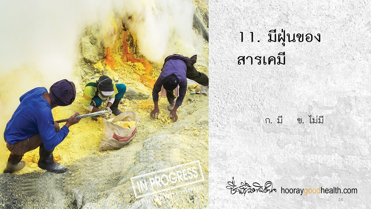 มีฝุ่นของสารเคมี