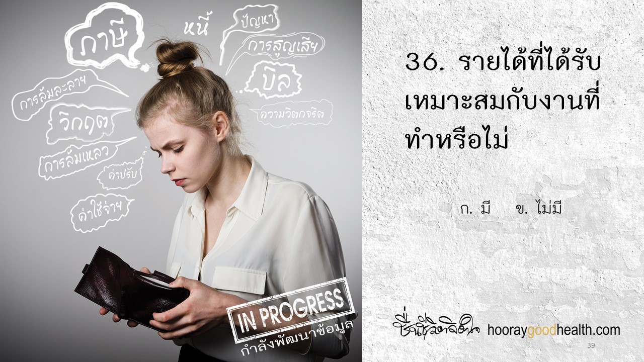 รายได้เหมาะสมกับงานไหม